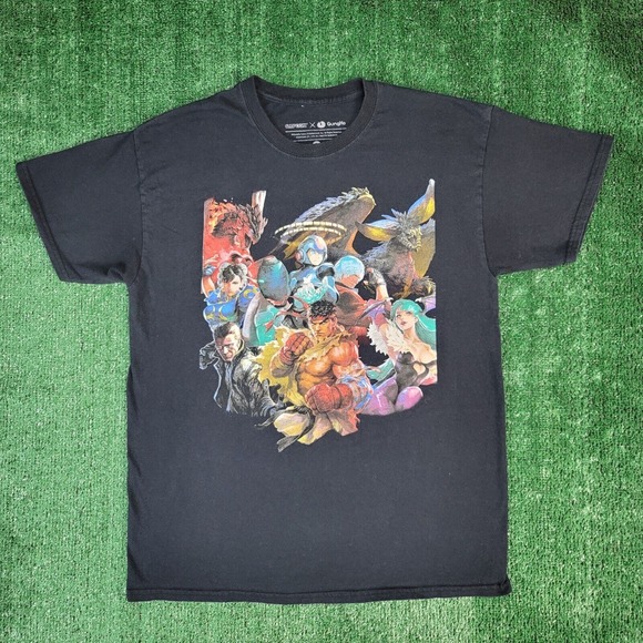 Capcom Pax Exclusive Sz Large T Shirt Gung Ho Teppen Ryu Mega Man Video Game - Picture 2 of 7